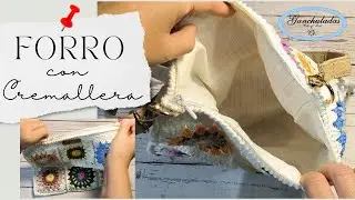 🧵✅ La MEJOR Manera de poner FORRO con CREMALLERA a un Bolso o Neceser de Ganchillo (Crochet)