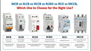 Difference between MCB vs ELCB vs RCCB vs RCBO vs RCD vs MCCB, Which One to Choose for the Right Use