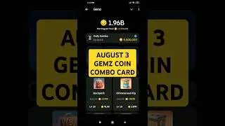 3 AUGUST - GEMZ COIN - 5 MILLION COMBO CARDS