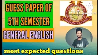 English guess paper 5th sem || Model paper 2022 ||University of KASHMIR exams #exam #subscribe
