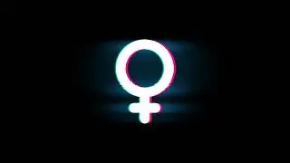 Male Sign Gender Symbol on Glitch Retro Vintage Animation.