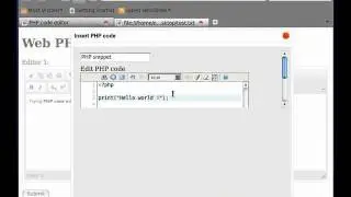 WYSIWYG web PHP editor - PHP icon in WYSIWYG view