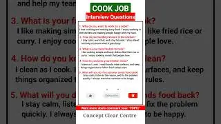 Top 5 Cook Job Interview Questions and Answers to ace your Dream Job