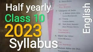 Class 10 English half yearly syllabus 2023 -2024 Seba board