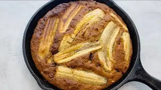 How To Make Simple And Quick Cast Iron Skillet Style Dark Chocolate Chip Banana Bread