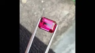 Faceted Umbalite Garnet 3.85 Carats, Emerald Shape Pinkish red Garnet - 10.08 x 7.38 MM