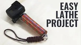 DIY Checkered Lathe-Turned GoPro Handle w/ Paracord Lanyard