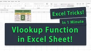 How To Use VLOOKUP Function in Excel #excel #tutorial