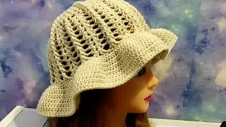 Ажурная панама крючком.  Панамка для начинающих.