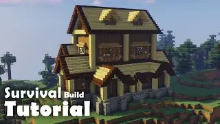 Minecraft: How to build easy wooden house | Simple tutorial | Campsite smp episode 1