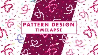 Pattern design using illustrator - colourful birthday heart candles