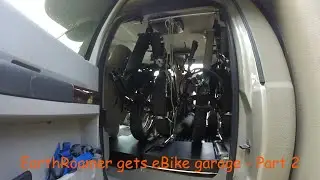 EarthRoamer gets DIY folding eBike garage - Part 2: Finished & Loaded