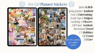Hot Girl Planner Stickers Tutorial  🫧⋆THE MOST AESTHETIC digital stickers #thatgirl #digitalplanners