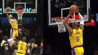 Anthony Davis and LeBron James looks like they are on a dunk contest💪 vs Nets