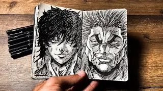 [ASMR] Drawing YUJIRO HANMA 🥵😈 (Real Time)