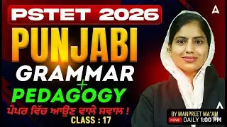 PSTET Exam Preparation 2026 | PSTET Punjabi Grammar / Pedagogy Class | by Manpreet Ma'am #17