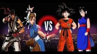 Ryu and Chun Li vs Goku and Chi Chi  - Street Fighter vs Dragon ball( Original)
