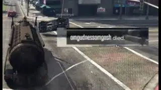 Accidentally squashing a random player with a flying car