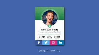 Amazing Profile Card Using Only HTML & CSS 🔥| Mark Zuckerberg Profile design using HTML & CSS [2020]