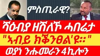 ዝሸሎኸ ሓበሬታ፣ ቅንፀላ ንኣብይ፣ ወያነ ንሑመራን 4ኪሎን፣ #redsea #ethiopia #tigray #eritrea #abiyahmed