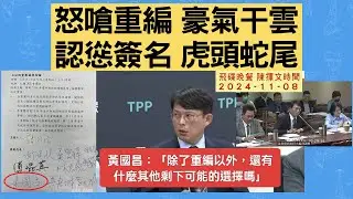 飛碟聯播網《飛碟晚餐 陳揮文時間》2024.11.08 (五)  怒嗆重編 豪氣干雲 認慫簽名 虎頭蛇尾