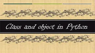 class and object in python