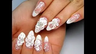 Nail design sculpting acrylic flower. Try this simple and fashionable manicure 2017