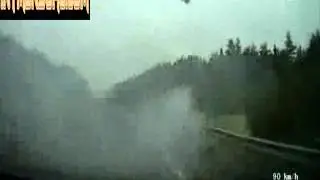 Car smashes  into motorway barrier
