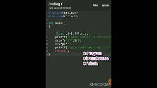 C Program Circumference Of Circle | Circumference Of Circle in C | C Program #shorts | @WebCoding