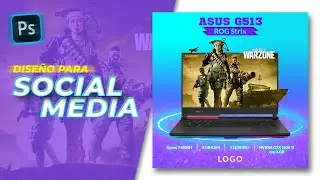 Cómo crear DISEÑO para REDES SOCIALES *con EFECTO 3D* en PHOTOSHOP 🤩