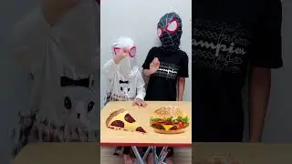 Pizza Vs Hamburger 🍕🍔 Food #spiderman #short #shorts #ytshort