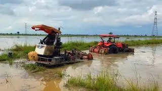 Máy cày bánh xích cũng phải cầu cứu bánh hơi Kubota