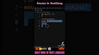 Enums in Rust language. Full video here https://youtu.be/OI54rX7xFrs