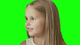 A little girl eating ice cream | Green Screen
