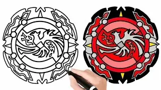 Beyblade Drawing | How to Draw Beyblade | step by step (DEAD PHOENIX)