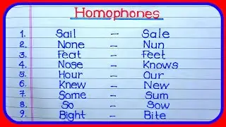 homophones |50 homophones |homophones words 50|homophones in english |homophones examples |
