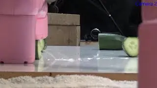LIZZIE TRAMPLES SUPERMAN AND CRUSHES A CUCUMBER IN HER CHUNKY PINK ANIME SHOES