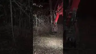 Kubota KX040 Mini Excavator & Shearex Excavator Mulcher Late Night Clearing