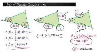 Area of Triangles Involving Sine (G-SRT.9)