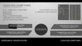 CLEAN HUD LOWER THIRD PACK ► [ AFTER EFFECTS TEMPLATES ]