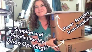Art Shop Prep- Unboxing Paper Samples and Goodies for My Shop, Working on Stickers