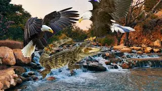 Amazing.. an eagle hunting a crocodile is an incredible thing/wildlife in the animal world
