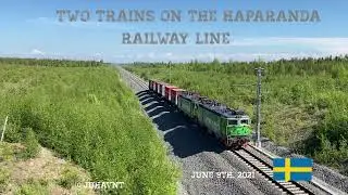Two trains on the Haparanda railway line.