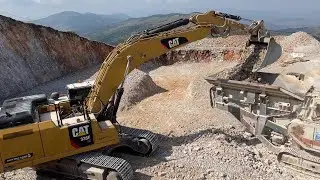 Caterpillar 336F, Volvo L330C, & Metso Impact Crusher Working Team - Sotiriadis Constr. Works - 4k