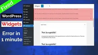How to fix wordpress widgets error | widgets not show | problems solved 100%