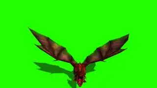 fire comming out from dragon in green screen