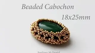 Cabochon 18x25mm Beaded Cabochon Beadweaving Technique