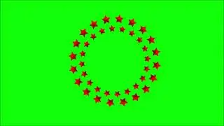 Green Screen Circle Rotation of Stars | Double Star Rotation | Red Color
