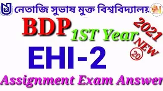BDP 1ST YEAR EHI-2 History Assignment MCQ Question/Answer