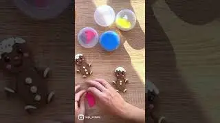 Лепим пряничного человечка из воздушного пластилина, простая лепка. #пряничныйчеловечек